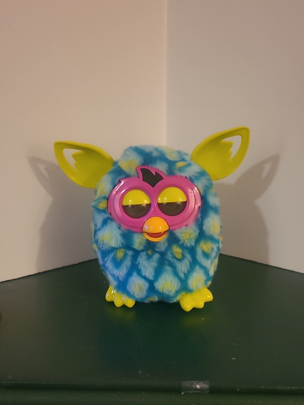 2013 HASBRO Furby Boom "Peacock" Interactive Toy. Turquoise And Lime Green